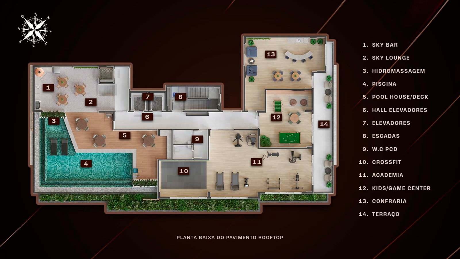 Planta baixa do rooftop
